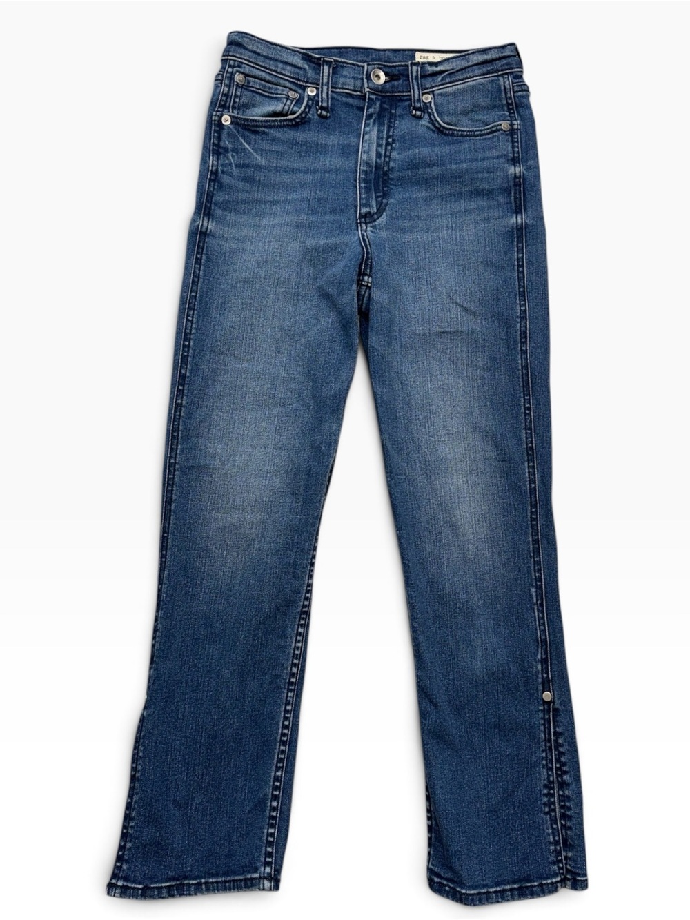 Rag & Bone Nina High-Rise Ankle Flare Jeans Womens Size 25 Blue Stretch Denim